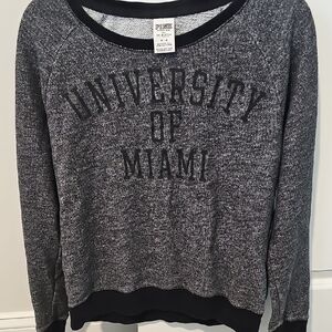 PINK Victoria's Secret University Of Miami Gray Sweatshirt Size Medium